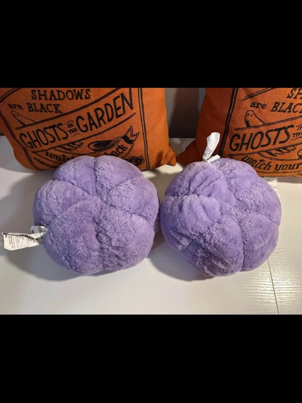 Nwot HYDE&EEK! set of 2 purple pumpkin 🎃 plushie pillows